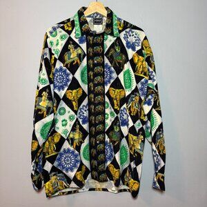 Versace Jeans Couture Black & White Checker Vintage 90's Elephant